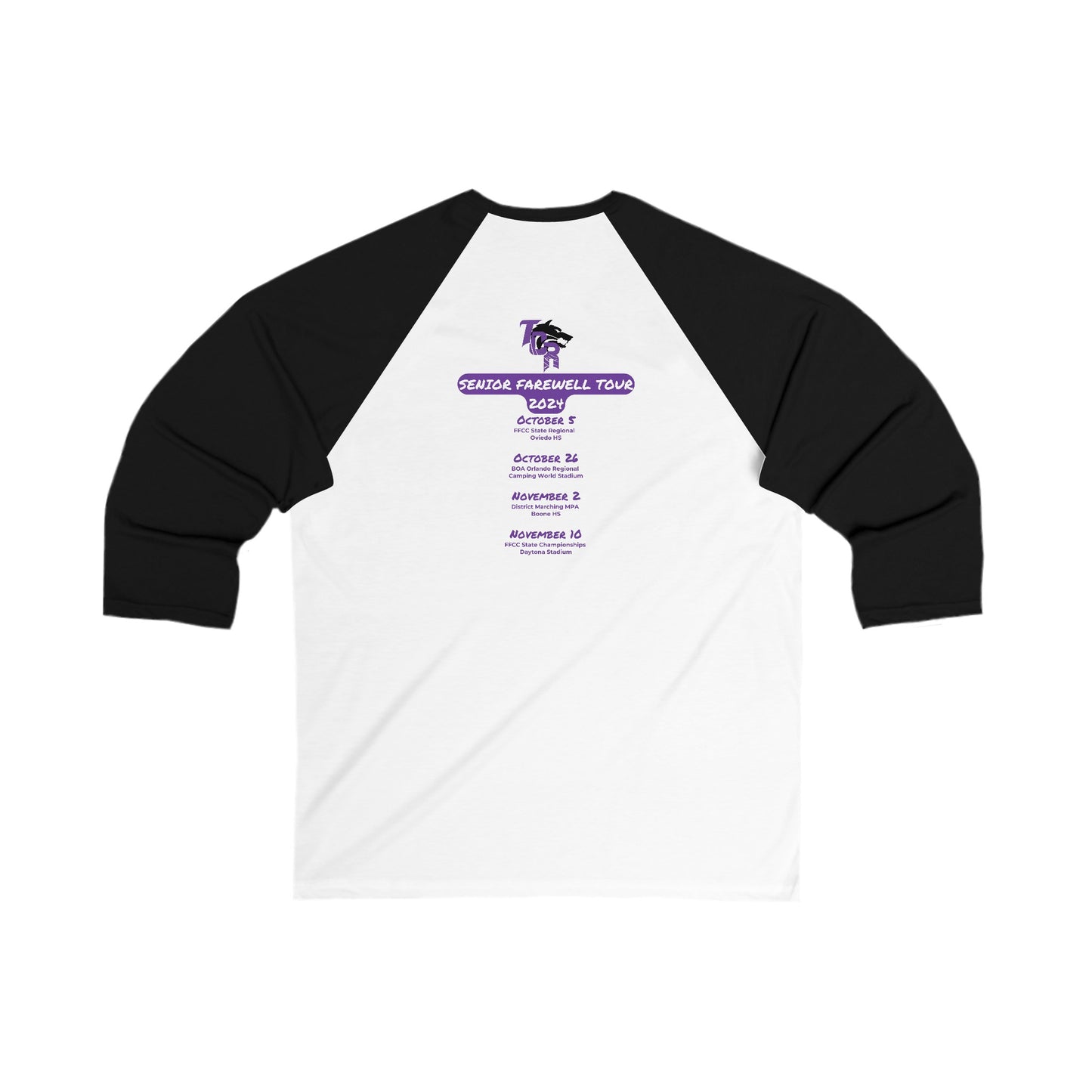 TCR Seniors Class of 2025 Regiment Unisex 3\4 Sleeve Baseball Tee with Show Design Elements