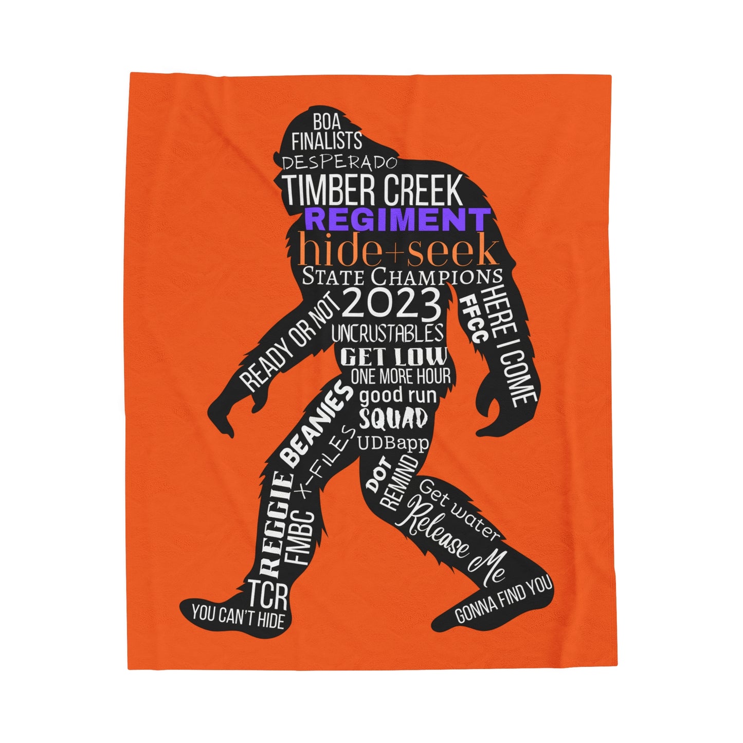 Orange Reggie Word Collage Plush Blanket