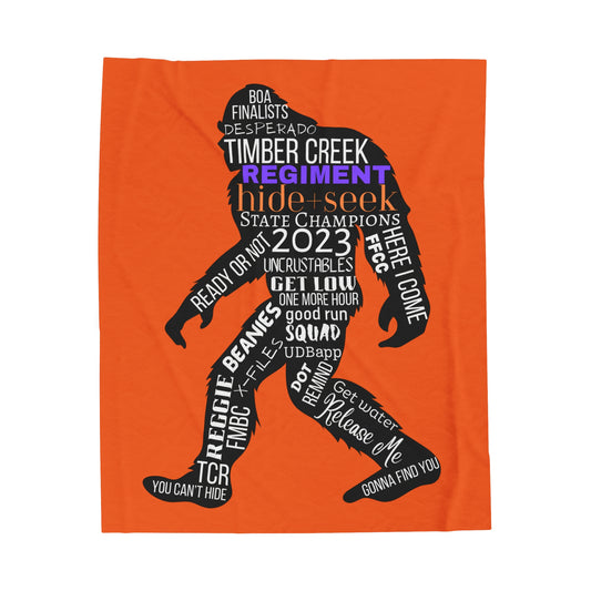 Orange Reggie Word Collage Plush Blanket