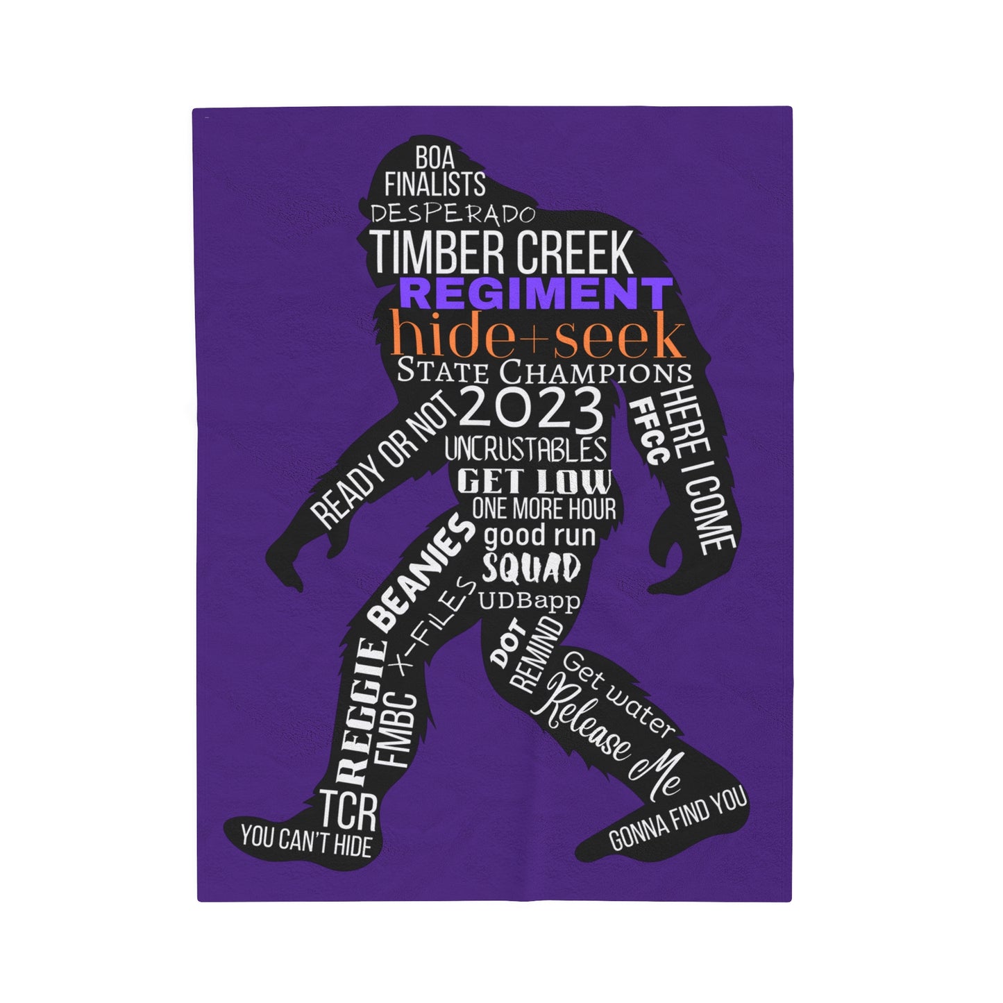 Purple Reggie Word Collage Plush Blanket
