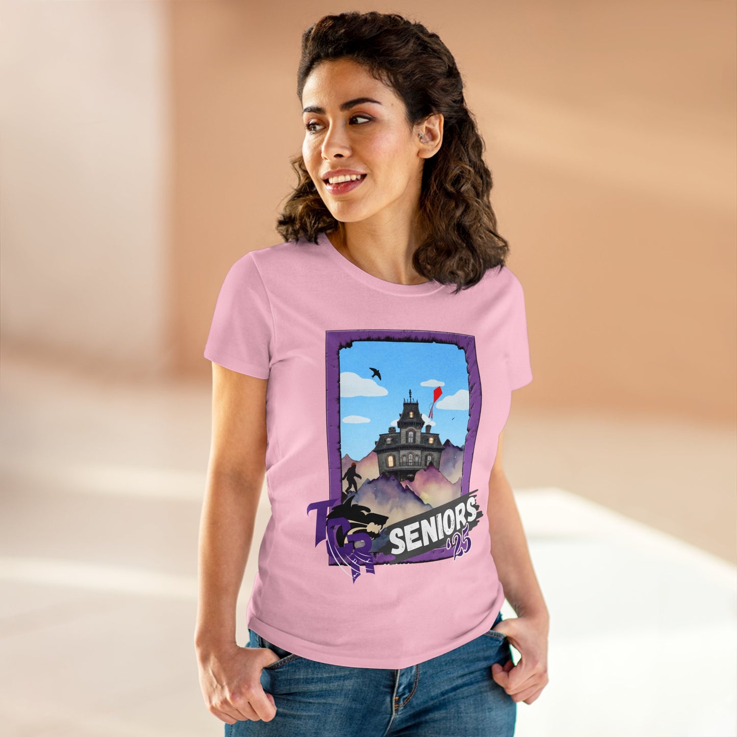 Women's TCR Seniors Class of 2025 Regiment Midweight Cotton Tee with Show Design Elements