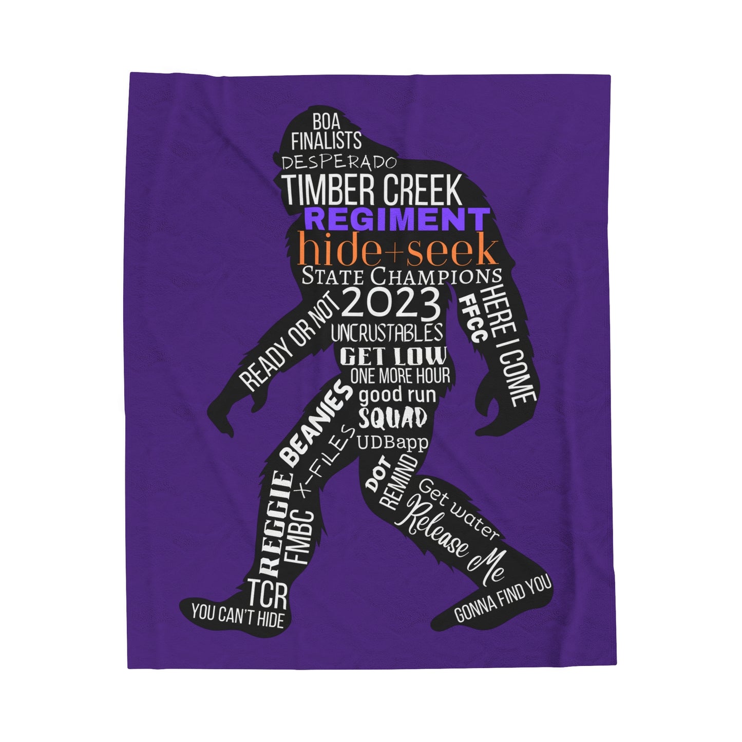 Purple Reggie Word Collage Plush Blanket