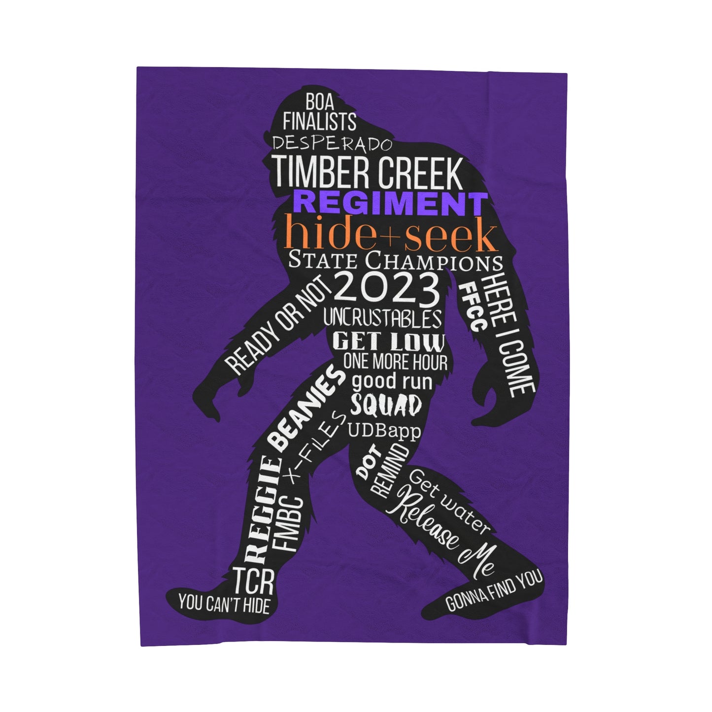 Purple Reggie Word Collage Plush Blanket