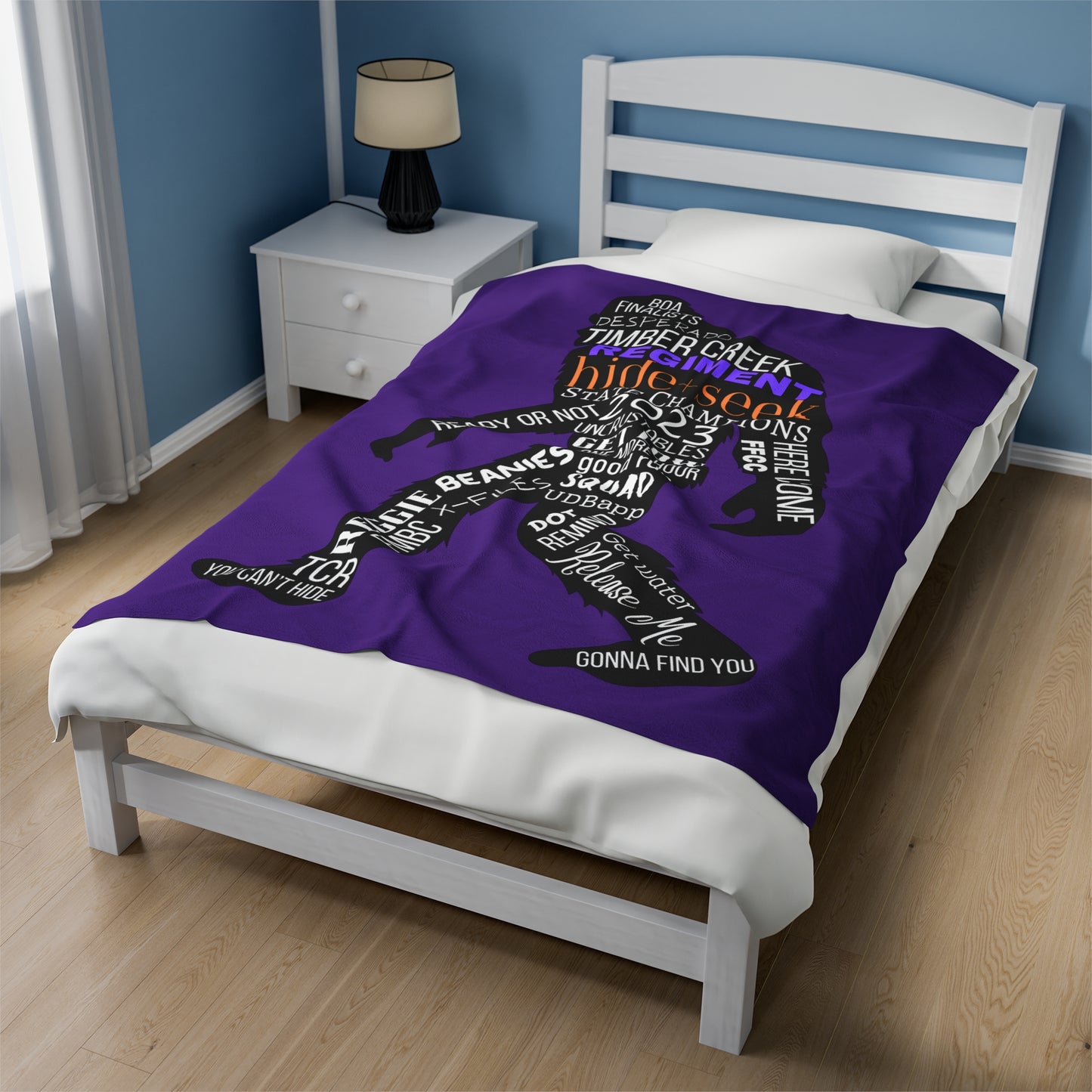 Purple Reggie Word Collage Plush Blanket