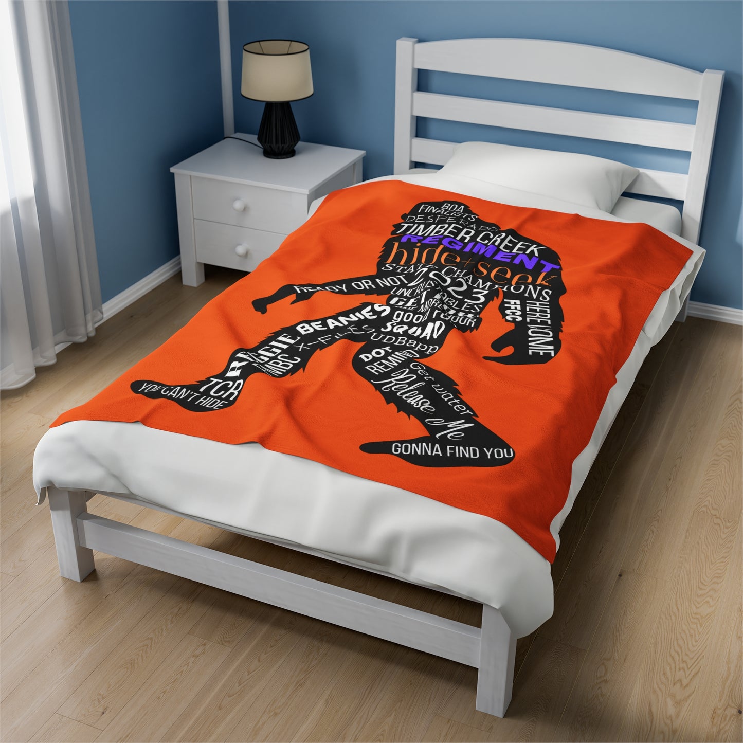 Orange Reggie Word Collage Plush Blanket
