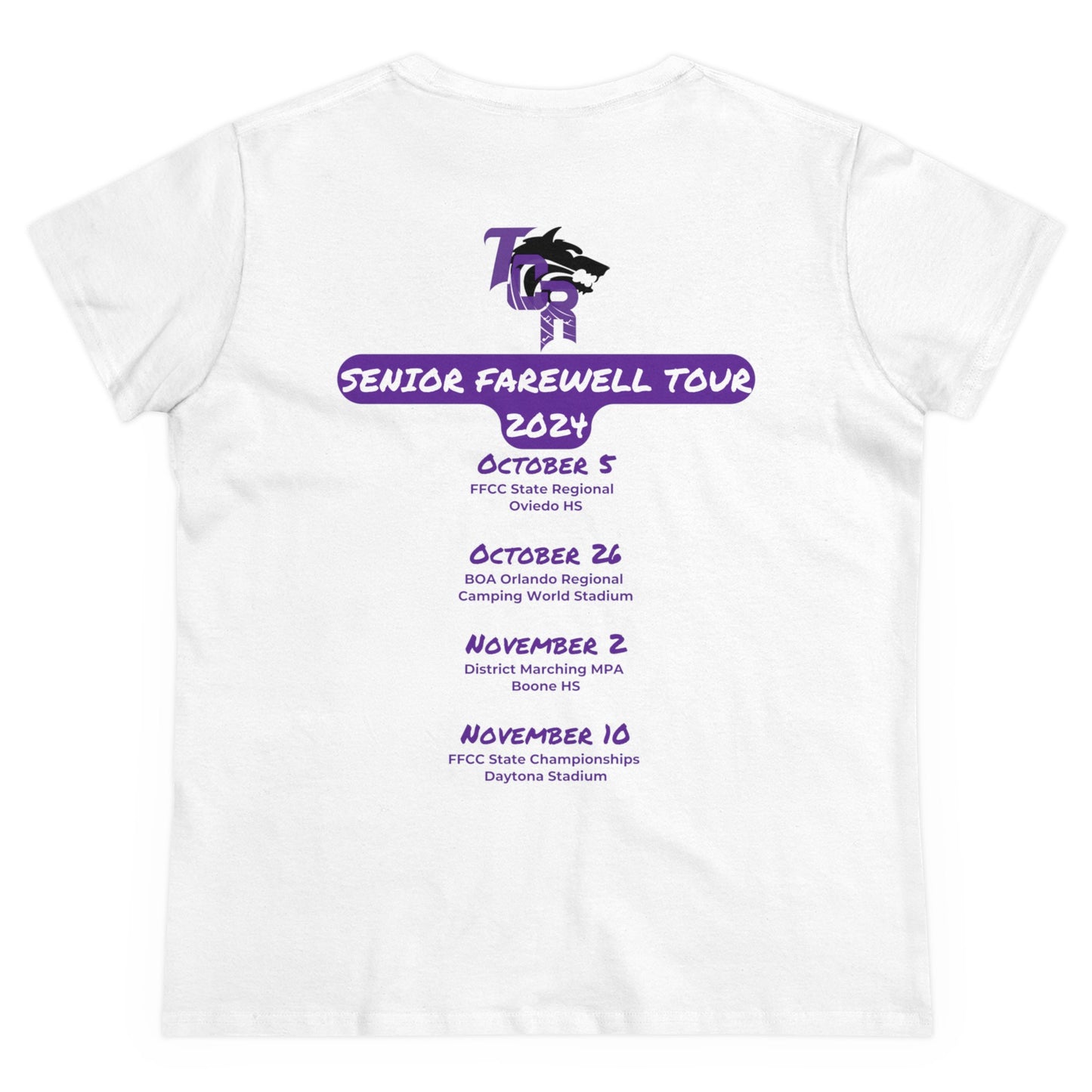 Women's TCR Seniors Class of 2025 Regiment Midweight Cotton Tee with Show Design Elements