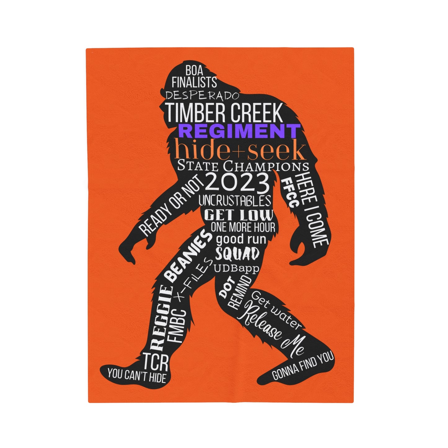 Orange Reggie Word Collage Plush Blanket