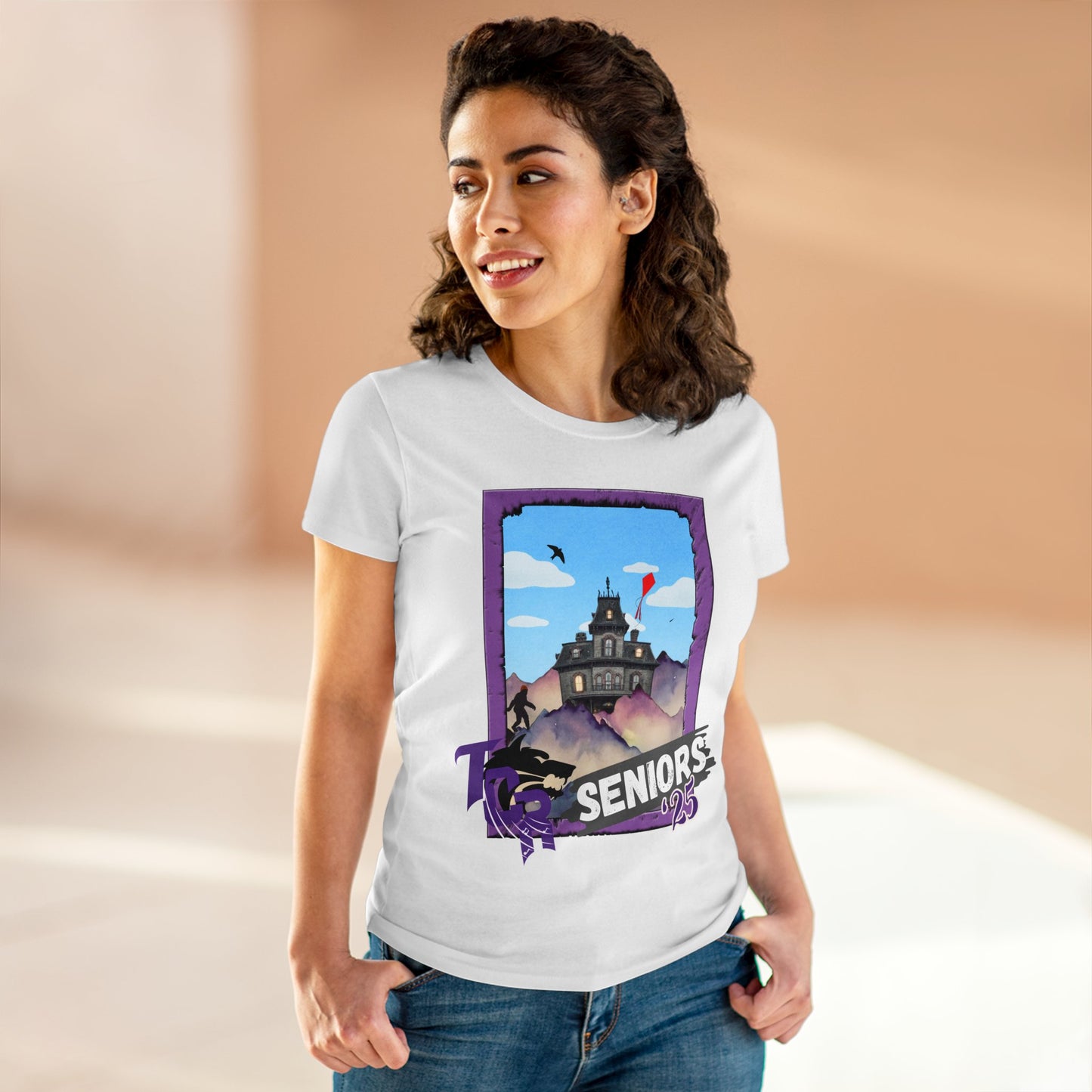 Women's TCR Seniors Class of 2025 Regiment Midweight Cotton Tee with Show Design Elements