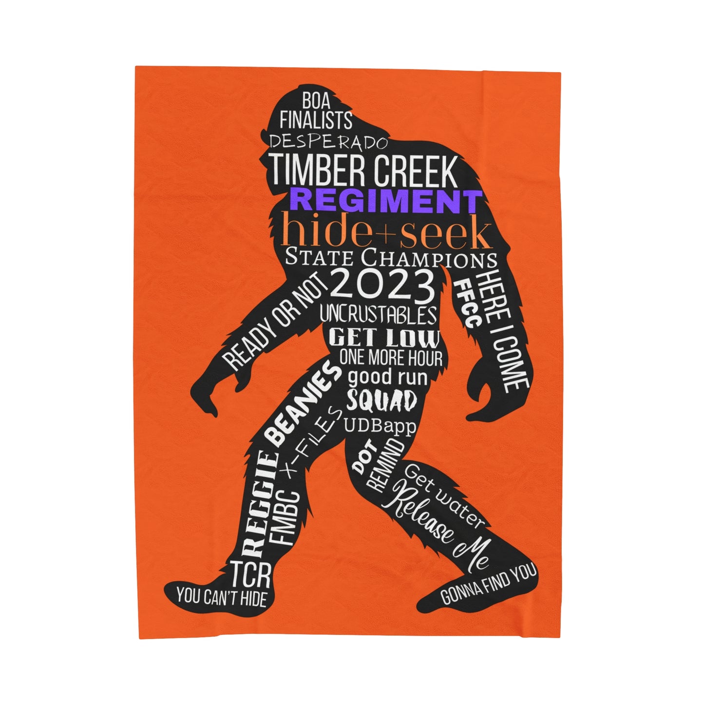 Orange Reggie Word Collage Plush Blanket