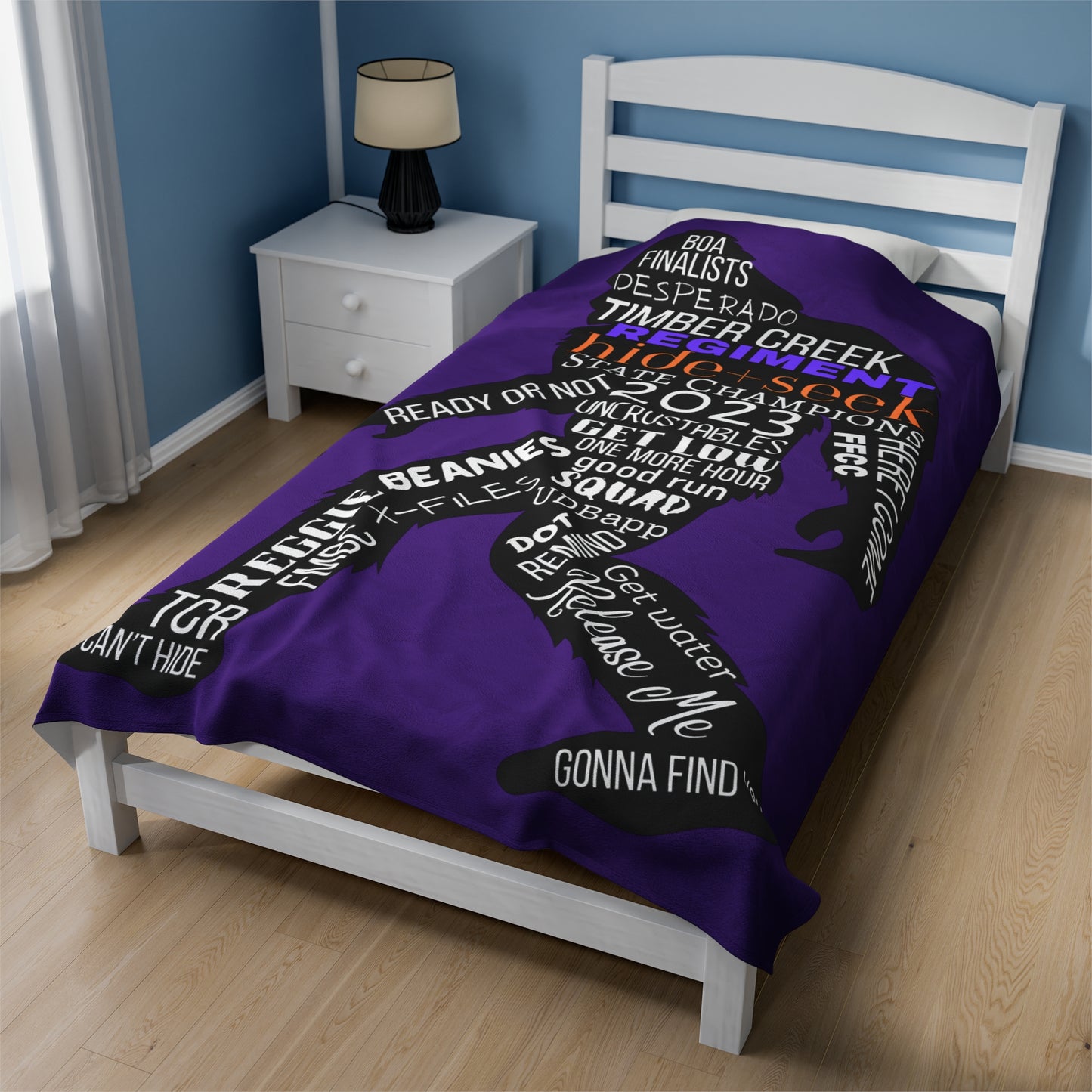 Purple Reggie Word Collage Plush Blanket