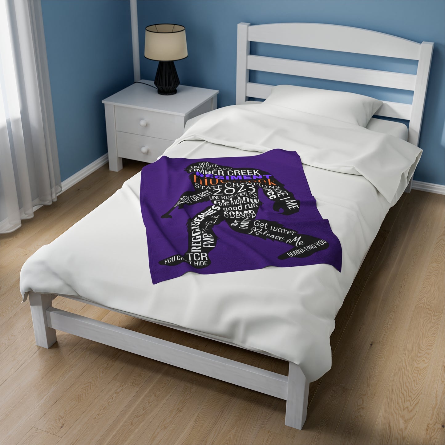 Purple Reggie Word Collage Plush Blanket